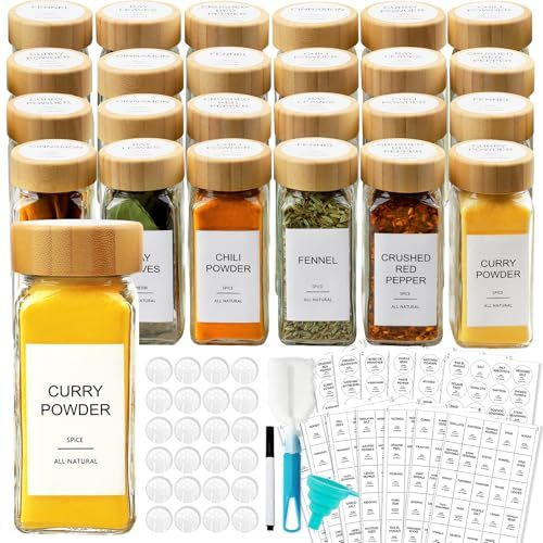 Glass Spice Jars with Labels Gwen Whiting The Fill Club Favorites