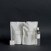 The Stains Set from The Fill includes The Stains, The Bleach, The Laundry Bar and a 16oz Plastic Bottle with Cap