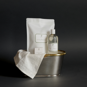 The Stains Set from The Fill includes The Stains, The Bleach, The Laundry Bar and a 16oz Plastic Bottle with Cap